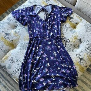 Purple floral dress with a little open back